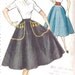 1950s Rockabilly Circle Skirt Sewing Pattern with Pockets, Cummerbund and Color Transfer Simplicity 4301 Waist 24"