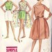 1960s Misses' top, wrap-around skirt and shorts in two lengths, Vintage Sewing Pattern, Simplicity 4489 bust 36"