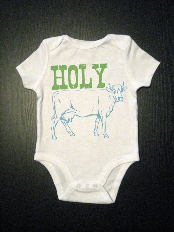 Holy Cow - Funny Baby - One Piece Baby Bodysuit - Children's Clothing Humor - Baby and Toddler and Kid's Clothing