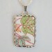 Antique Broken China Charm Soldered Necklace Pendant Charm with Silver Chain
