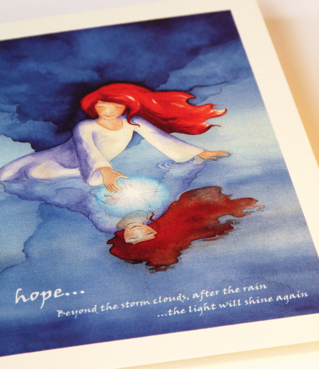 Hope greeting card where the light within shines to help us through those hard times
