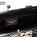White Bat Print Purse with Your Choice of Vinyl, Halloween Horror Psychobilly Goth Purse - MADE TO ORDER