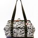 White Bat Print Purse with Your Choice of Vinyl, Halloween Horror Psychobilly Goth Purse - MADE TO ORDER