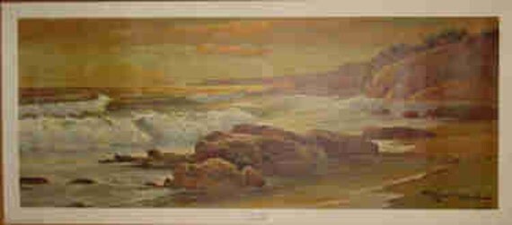 Sunset Shore by Robert Wood Signed Litho Print by auntesthersattic