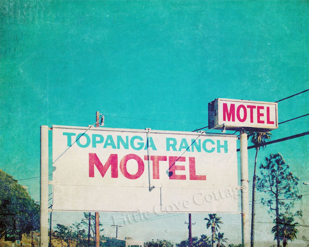 Malibu Fine Photography summer beach turquoise vintage 8x10 iconic Topanga Ranch Motel