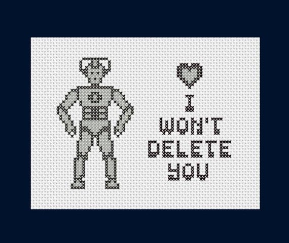 A Friendly Cyberman - PDF cross stitch pattern