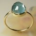 Rose cut blue tourmaline in a 14K gold Ring