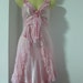 put some antic in romantic...soft pink satin,chiffon and lace vintagage inspired slip dress...