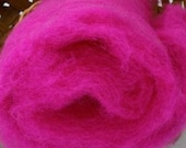 Wool fiber hot pink