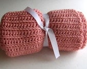 Crocheted Peachy Pink Baby Blanket