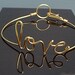 Love Bracelet. Gold wire Bracelet. Personalized Custom Wire Word Bangle Bracelet.Personalized Wire Names. Gold love bracelet