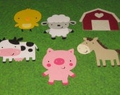 Country Farm / Barnyard Die Cuts - Cow Pig Horse Barn Lamb / Sheep Chick - Set of 6