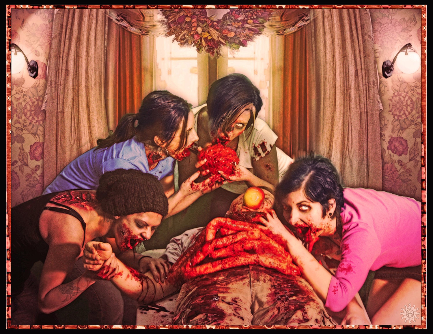Zombie Girl Poster - Zombie Thanksgiving -