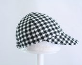 Boy Hat - Baby Boy's Fall hat in Black and White Gingham- LAST ONE