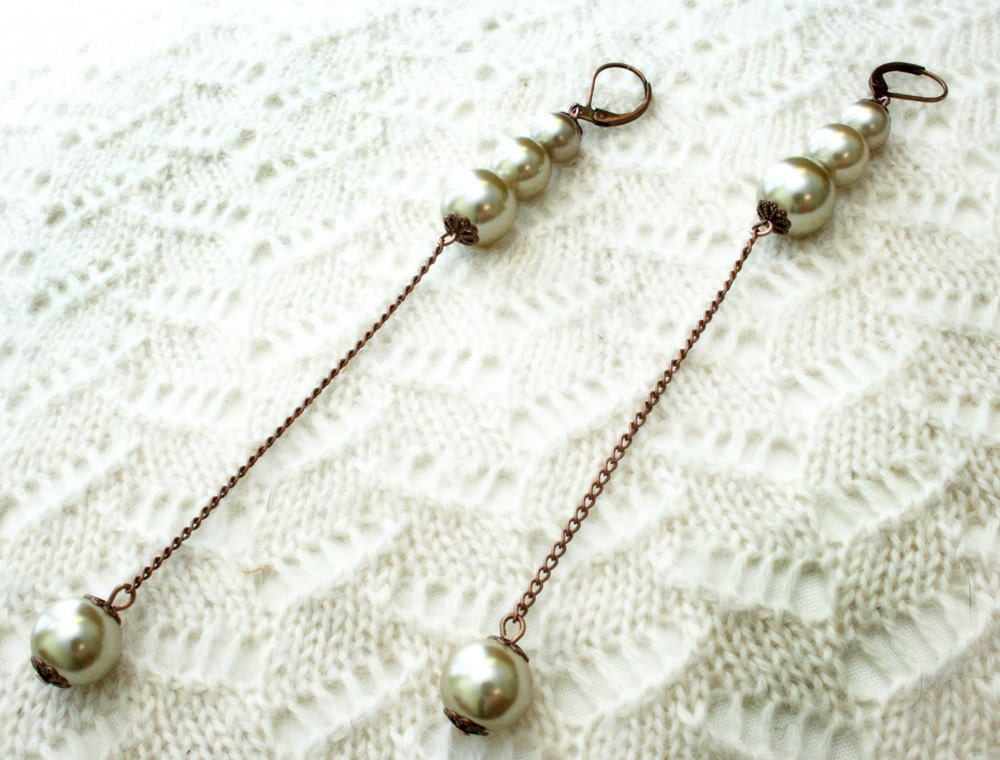 bridal earrings -SHEREE- ivory pearls