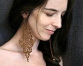 lace earrings -LONGORIA- ombre golden bronze