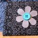 Reserved for MDR - Hard Drive Case or Cosmetic Bag, Black Licorice with Faux Suede Flower