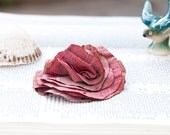 Red Silk flower Hair clip