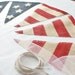 AMERICAN FLAG Burlap bunting banner Red White and Blue