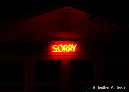 Sorry, Red Neon Motel Sign Photograph - shyphotog