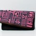 SALE Geometric Pattern Leather Pouch neon pink Dark No. ZP-302