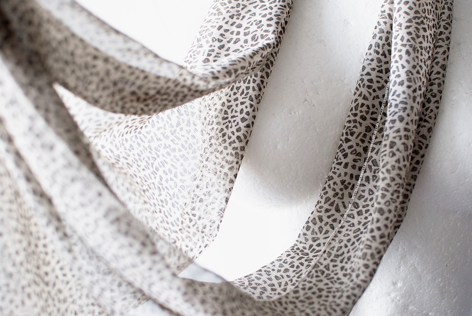 Beige Loop Circle Scarf infinity chiffon