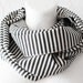 October SALE Grey Stripes Loop Circle Scarf infinity Fall Autumn Winter