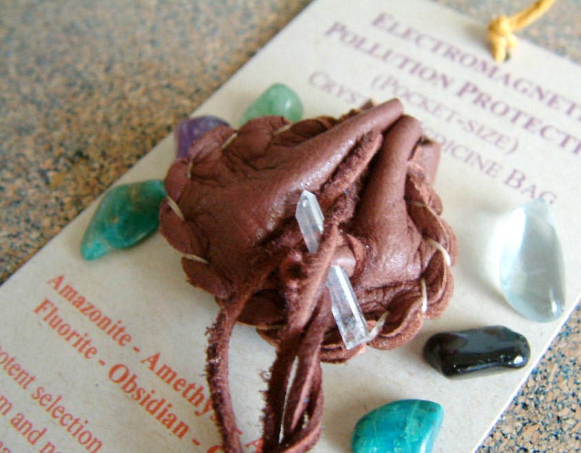 Electromagnetic Radiation/Pollution pocket-size Crystal Medicine Bag