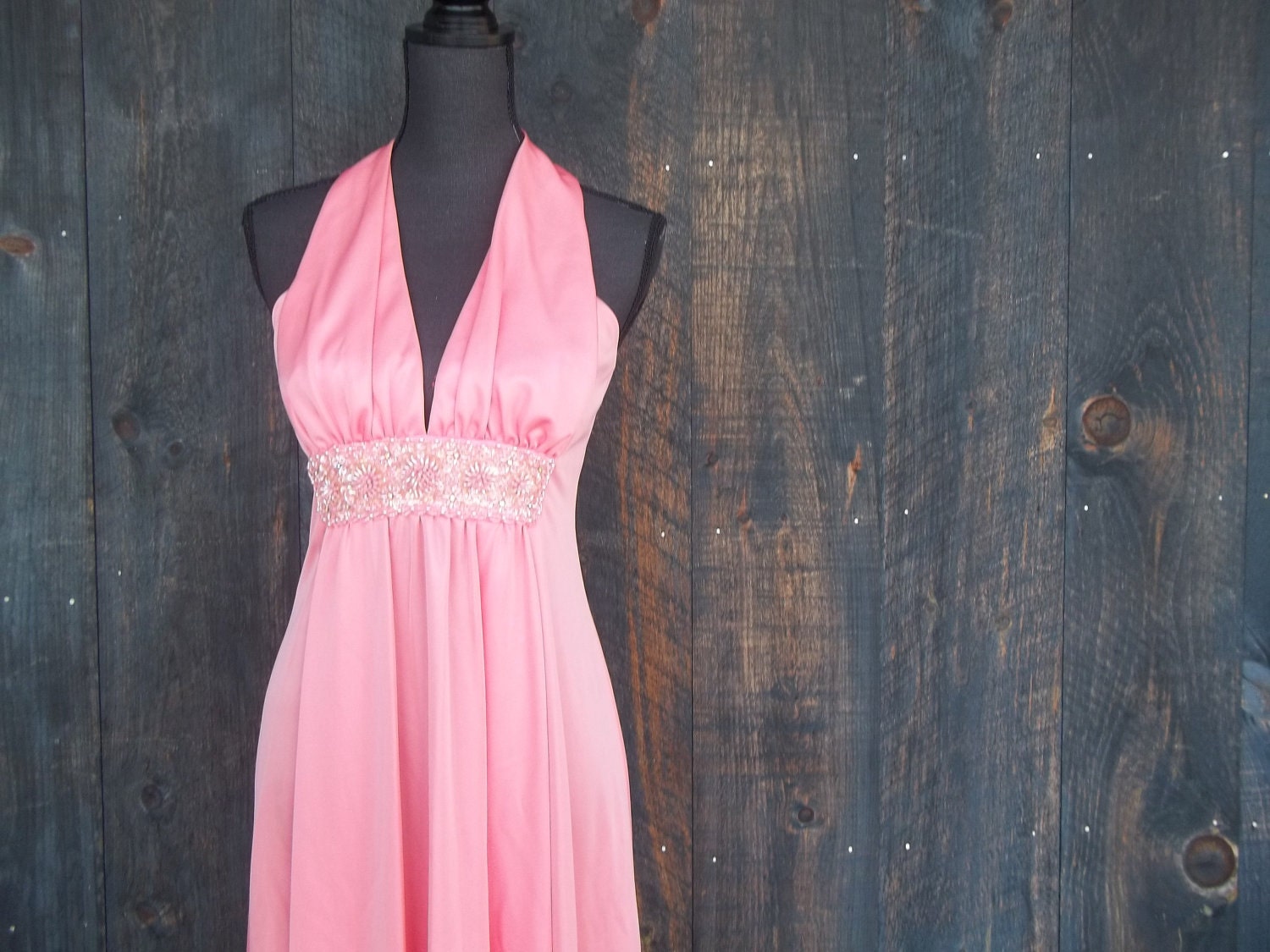 JACK BRYAN Formal Gown Peach Beaded Bodice Dress Small Medium Sale