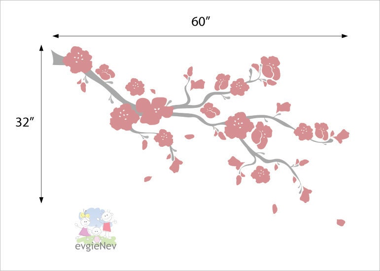 Cherry Blossoms Branch Wall Decal - BRCB010R