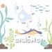 Underwater Wall Decals Fish Wall Sticker - Underwater Theme with Ray, Submarine, Seaweed and Fish Wall Stickers - PLUW010R