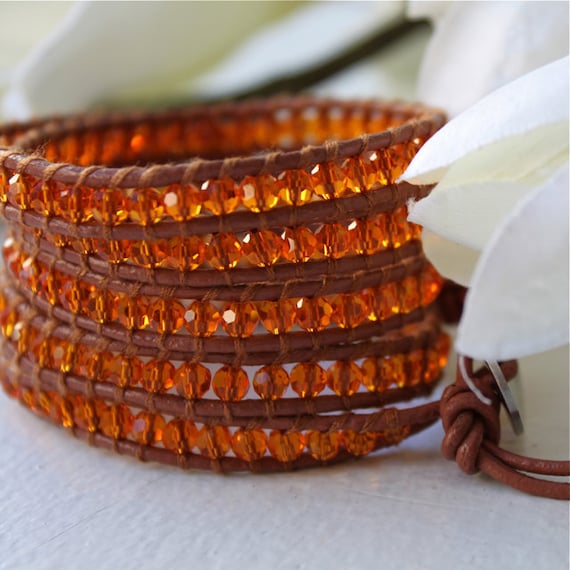 SALE Orange Crystal Wrap