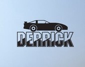 Wall Decal Race Car with Personalized Name
