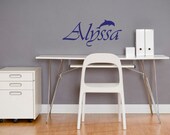 Wall Decal Dolphin with Personalized Name
