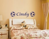 Wall Decal Soccer Balls with Personalized Name