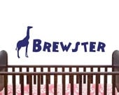 Wall Decal Giraffe and Custom Name