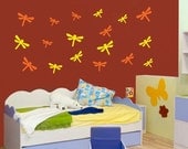 Wall Decals - Set of 18 Fireflies - Choose Two Colors