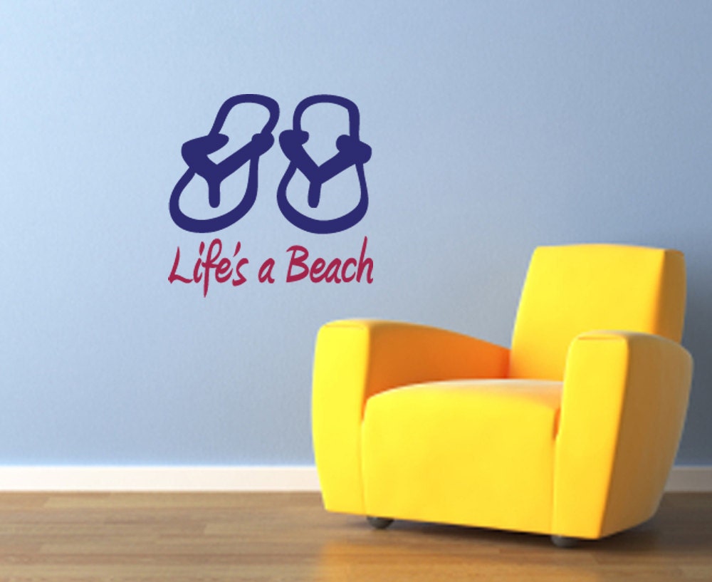 Wall Decal - Life's A Beach with Sandals