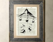 Skiing(1) - Printed on a Vintage Dictionary Page 8X10