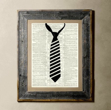 Gentleman Tie - Printed on a Vintage Dictionary Page 8X10