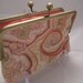 Dupioni Silk Lined Metal Frame Clutch Coral Paisley