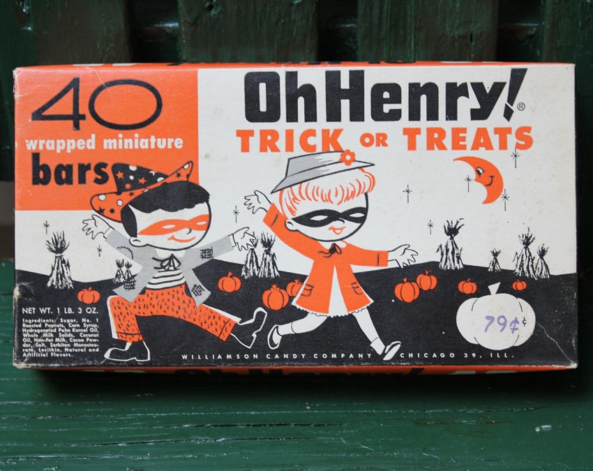Oh Henry Candy Bar Vintage Halloween Candy Box