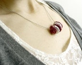 SALE Crochet Necklace with Circles - White and Purple