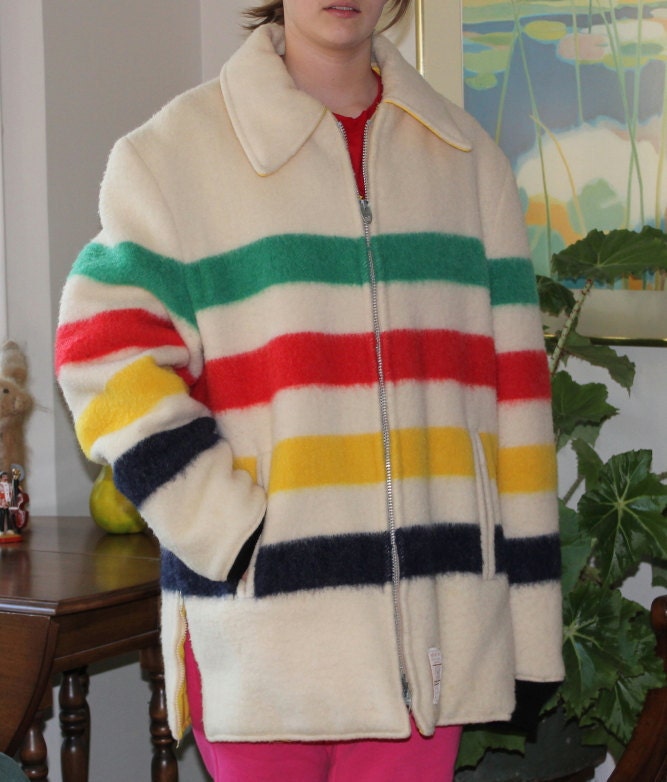 Hudson Bay Wool Blanket CoatReversible by SheAteMyCrayons on Etsy