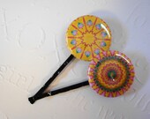 Mosiac Bobby Pin Hair Accessory in pink and yellow