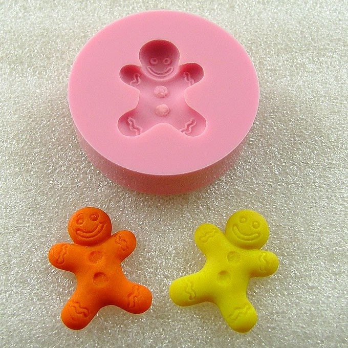 Gingerbread Man Cookie Flexible Mini Mold/Mould (22mm) for Crafts, Jewelry, Scrapbooking, Miniature Food (resin,  pmc, polymer clay) (146)