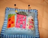 Felt Pincushion Applique Pin Cushion  Wonky Town Applique