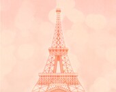 Eiffel Tower, Pink Bokeh