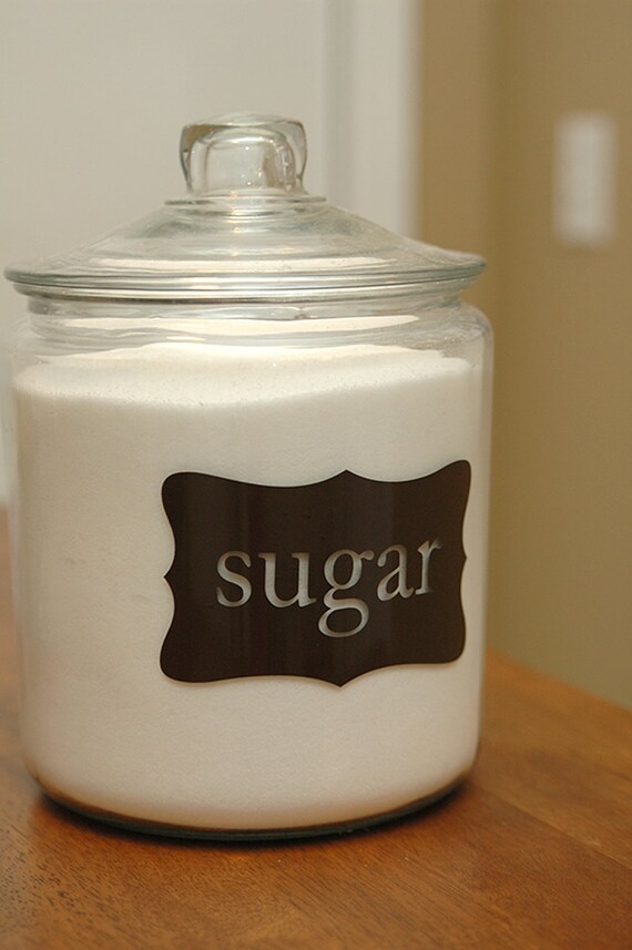 Items similar to Custom Canister Labels Vinyl Decals Set of 3 on Etsy