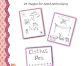 Vintage Retro Laundry Hand Embroidery Design Motifs e-pattern